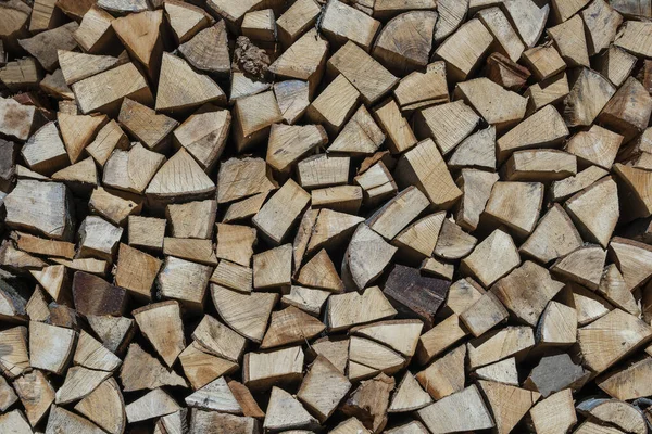 Stack Firewood Wooden Abstract Background Dry Chopped Firewood Logs Ready — Stock Photo, Image