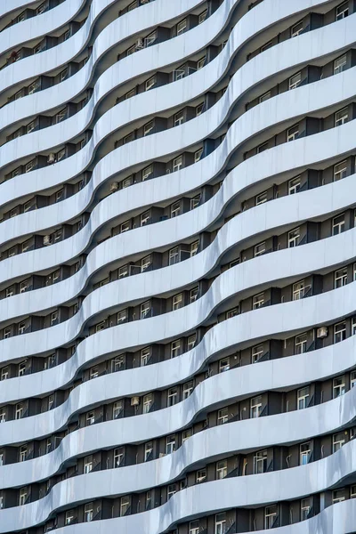 Facade Modern Apartment Building Lines Patterns Facade Balcony Building View — Stock Photo, Image