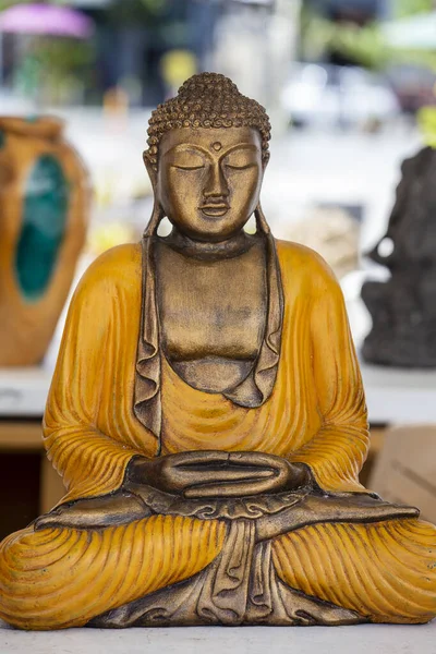 Figures Statue Bouddha Souvenir Exposé Vendre Sur Marché Rue Gros — Photo