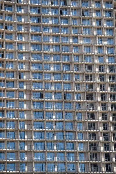 Construção Edifício Alto Construção Edifícios Com Cofragem Estaleiro Andaime Engenharia — Fotografia de Stock