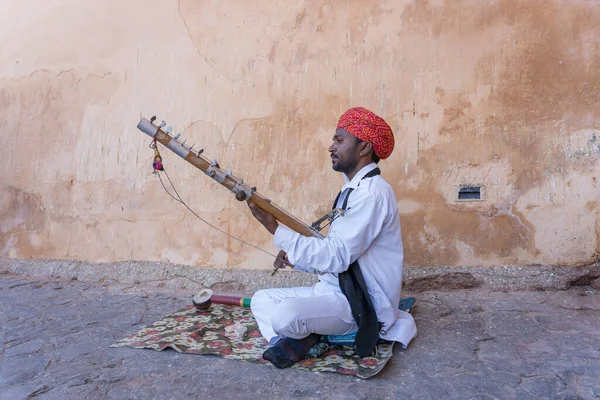 Jaipur India Nov 2018 Indian Folk Musician Play Traditional Music — Stock Photo, Image