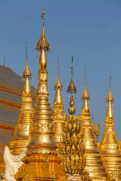 Shwedagon Golden Pagoda Più Sacra Pagoda Buddista Luogo Religioso Yangon — Foto Stock