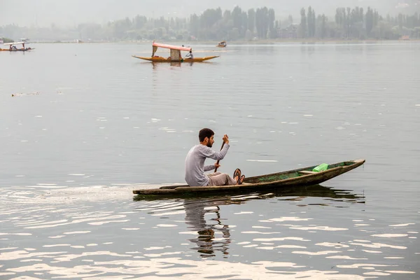 Srinagar Índia Julho 2015 Estilo Vida Lago Dal Pessoas Locais — Fotografia de Stock