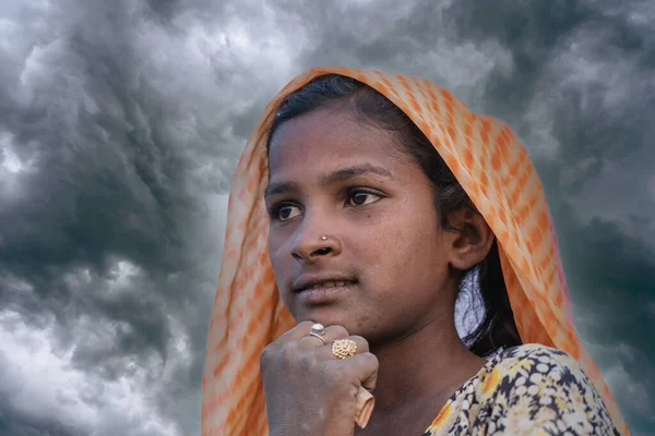 Pushkar India Nov 2018 Indian Young Girl Desert Thar Time — Stock Photo, Image