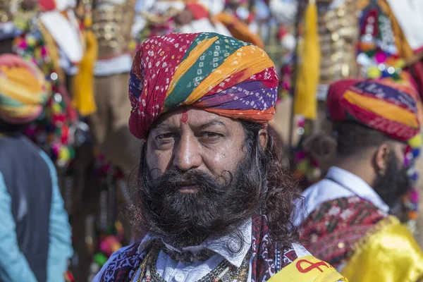 Jaisalmer Ινδία Φεβ 2017 Ινδός Που Φοράει Παραδοσιακό Φόρεμα Rajasthani — Φωτογραφία Αρχείου
