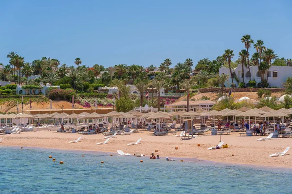 Sharm Sheikh Egypt May 2021 People Relax Luxury Sand Beach — 图库照片