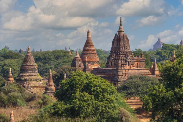 Stare Pagody Świątynie Nad Ranem Bagan Myanmar Dawniej Birma Światowe — Zdjęcie stockowe