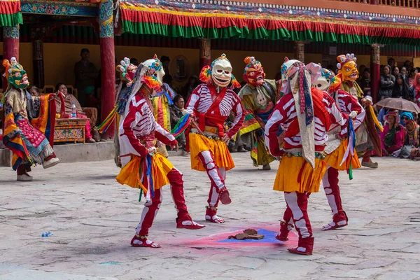 Ladakh Indie Czerwca 2015 Cham Dance Hemis Festival Zamaskowany Taniec — Zdjęcie stockowe