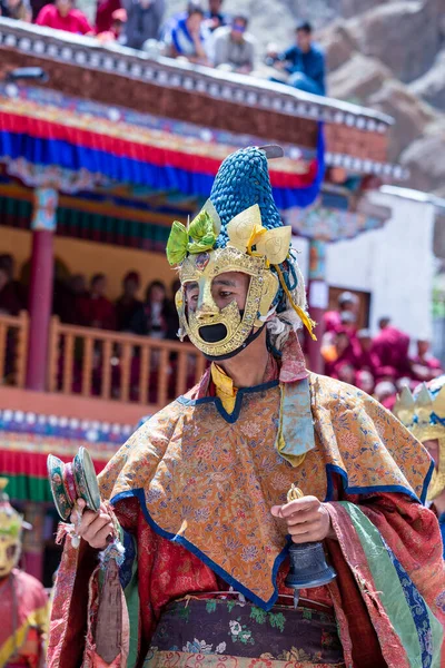 Ladakh Kuzey Hindistan Haziran 2015 Mistik Bir Maske Takan Tibetli — Stok fotoğraf