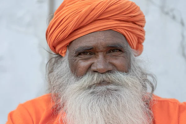 Rishikesh India Nov 2018 Portrait Hindu Sadhu Holy Man Ganges — 图库照片