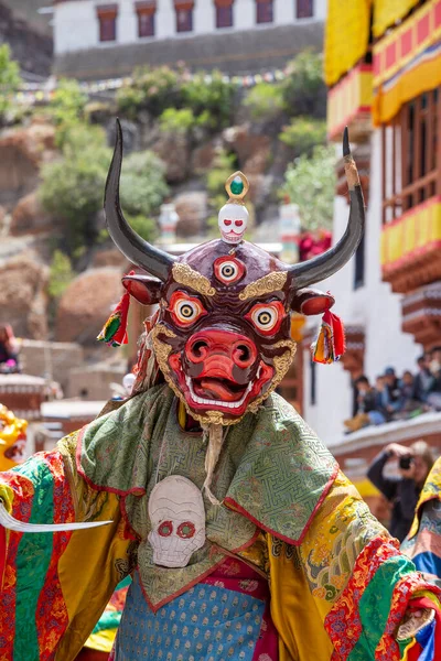 Cham Dance Hemis Festival Gemaskerde Dans Uitgevoerd Door Lama Die — Stockfoto
