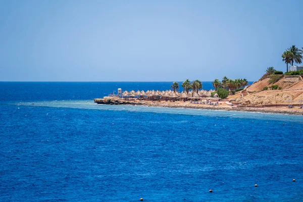 Hermosa Vista Costa Del Mar Rojo Por Mañana Ciudad Turística — Foto de Stock