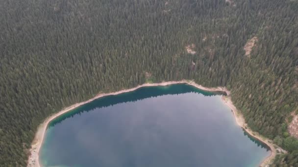 Luchtfoto Van Het Zwarte Meer Crno Jezero Het Noorden Van — Stockvideo