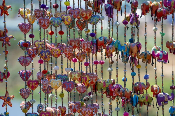 Colorati Souvenir Fatti Mano Vendita Nel Mercato Locale Strada Hoi — Foto Stock