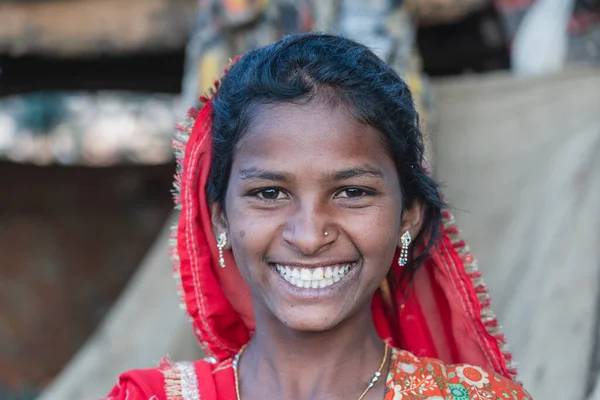 Pushkar Indie Listopada 2018 Indyjska Młoda Dziewczyna Pustyni Thar Czas — Zdjęcie stockowe