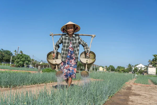 Hoi Vietnam Temmuz 2020 Vietnamlı Yaşlı Kadın Hoi Şehri Yakınlarındaki — Stok fotoğraf