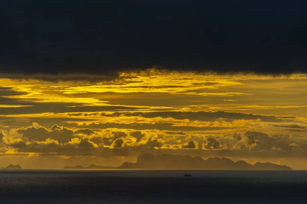 Coucher Soleil Spectaculaire Sur Eau Mer Sur Île Koh Phangan — Photo