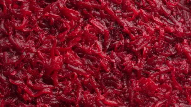 Sfondo Consistenza Crudo Fresco Succoso Grattugiato Rosso Barbabietola Vegetale Primo — Video Stock