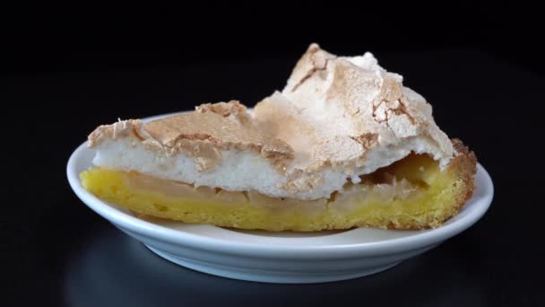 Gâteau Crème Aux Pommes Pâtisserie Courte Avec Crème Anglaise Dans — Video