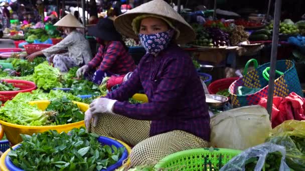 Hue Vietnam März 2020 Vietnamesen Verkaufen Und Kaufen Obst Und — Stockvideo