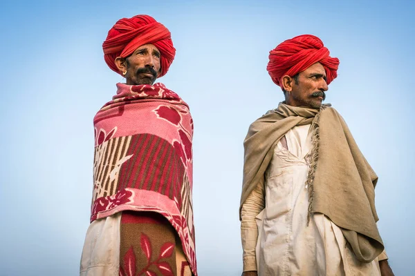 Pushkar India Nov 2018 Indiska Två Män Öknen Thar Pushkar — Stockfoto