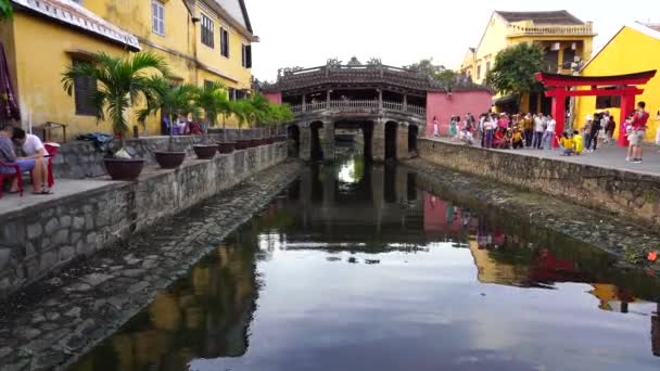 Hoi Vietnam Červen 2020 Pohled Chua Cau Nebo Bridge Chrám — Stock video