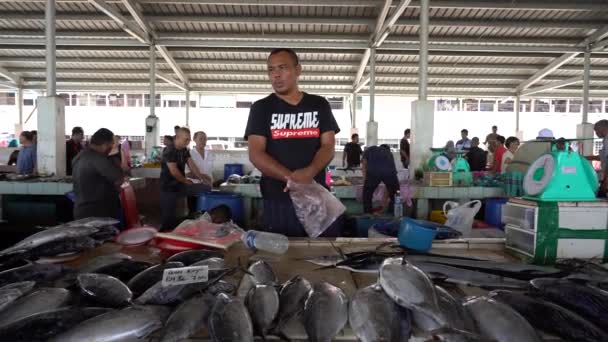 Kota Kinabalu Malaysia February 2020 Street Scene Business Activity Buying — Stock videók