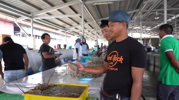 Kota Kinabalu Malaysia February 2020 Street Scene Business Activity Buying — Stock videók