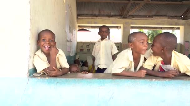 Zanzibar Tanzania January 2020 Unidentified African Children Local School Lesson — Stock Video