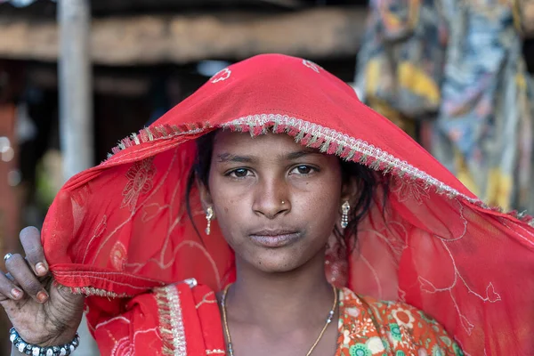 Pushkar India Nov 2018 Indian Young Girl Desert Thar Time — Stock Photo, Image