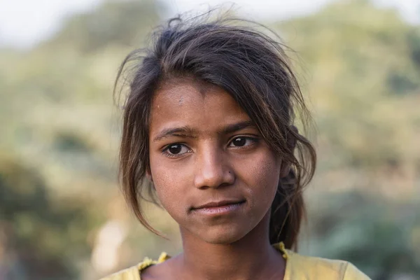 Pushkar Indie Listopadu 2018 Mladá Indická Dívka Poušti Včas Pushkar — Stock fotografie