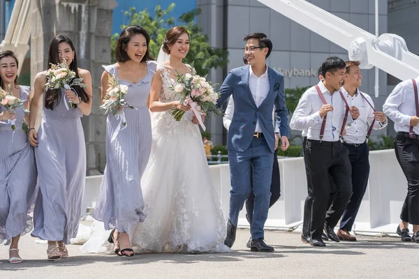 Singapur Singapur Februar 2020 Hochzeitszeremonie Asiatischen Stil Auf Einer Straße — Stockfoto