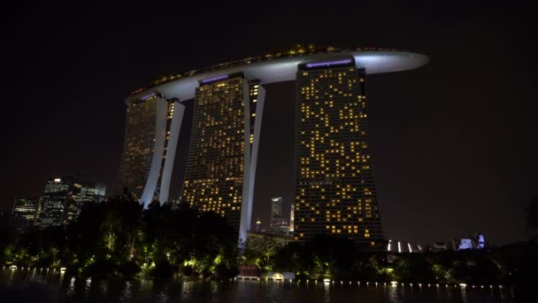 Singapore Şehri Singapore Mart 2019 Marina Bay Sands Marina Körfezi — Stok video