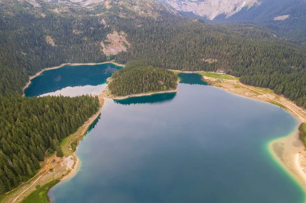 Flygfoto Över Svarta Sjön Eller Crno Jezero Norra Montenegro Det Stockbild