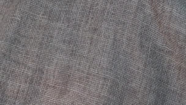 以皱曲的纺织品纹理为背景 用于设计的天然面料亚麻布质感 — 图库视频影像
