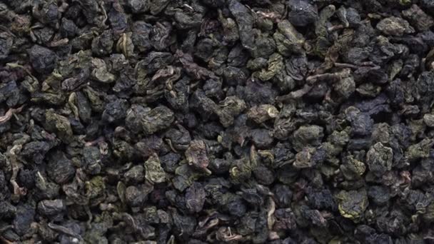 Green Tea Leaves Background Oolong Tea Rotates Abstract Food Textures — Vídeo de Stock