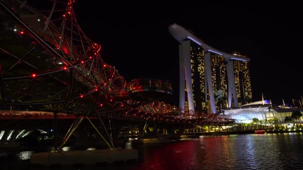 Singapur Ciudad Singapur Febrero 2020 Marina Bay Sands Hotel Complejo — Vídeos de Stock