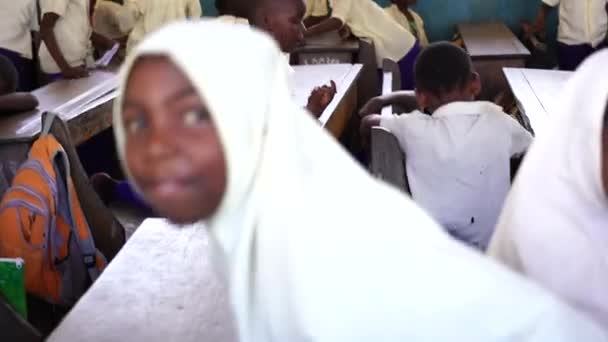 Zanzibar Tanzania October 2019 Unidentified African Girls Boys Local School — Stock Video