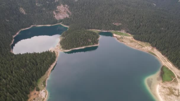 Luchtfoto Van Het Zwarte Meer Crno Jezero Het Noorden Van — Stockvideo