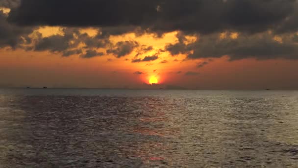 Belo Pôr Sol Sobre Água Mar Ilha Koh Phangan Tailândia — Vídeo de Stock
