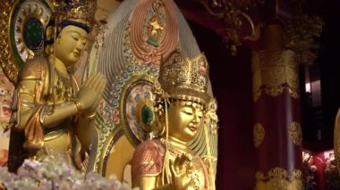 Singapur 'daki Çin tapınağındaki Buda imajı. Buda Dişi Kalıntısı Tapınağı ve Müzesi, Singapur 'un Çin Mahallesi' nde bulunan bir Budist tapınağı ve müzesidir..
