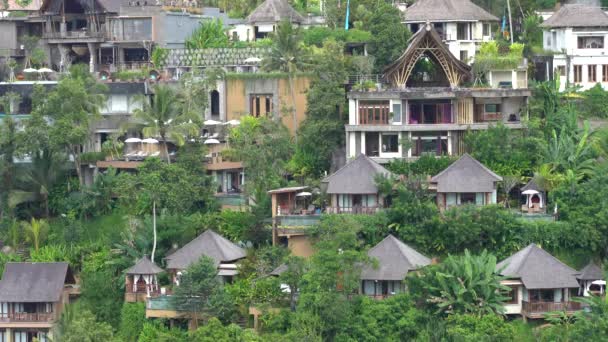 Bali Indonesien März 2019 Traditionelle Balinesische Häuser Mit Panoramablick Auf — Stockvideo