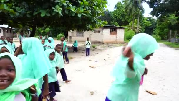 Zanzibar Tanzania October 2019 Unidentified African Girls Boys Local School — Stockvideo