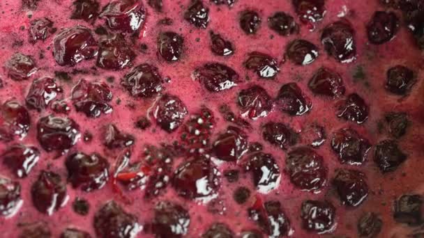 Preparation Freshly Picked Red Cherries Sugar Make Cherry Jam Close — Stock videók