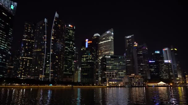 Singapore City Singapore Március 2019 Szingapúr Skyline Kilátás Felhőkarcolók Marina — Stock videók