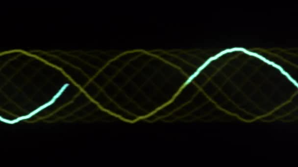 Sygnał Dźwiękowy Ekranie Oscyloskopu Komunikacja Elektronika Zamknij Się — Wideo stockowe