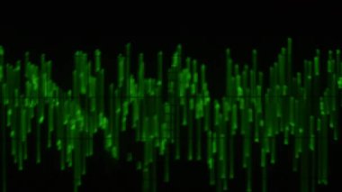 Audio signal on oscilloscope screen. Communication and electronics. Close up, blurred focus