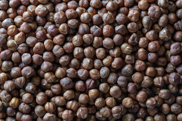 Dry Hazelnuts Background Heap Peeled Hazelnuts Kernels Top View Close Stock Photo