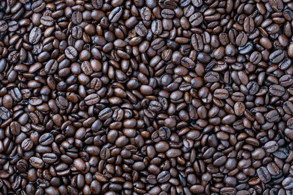 Background Fresh Roasted Coffee Beans Top View — Stock Photo, Image