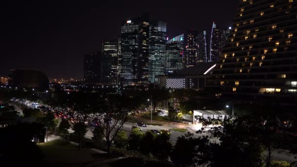 싱가포르의 싱가포르의 마리나만에 루들이 내려다 보이는 — 비디오